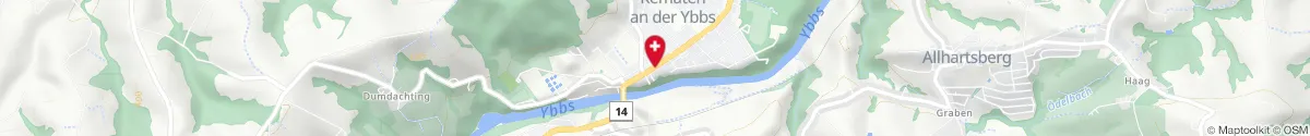 Map representation of the location for Apotheke an der Eisenstrasse in 3331 Kematen a.d. Ybbs